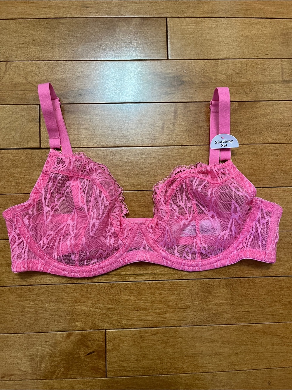 New with tag Primark Women's Pink Lace Underwire Bra - no matching set